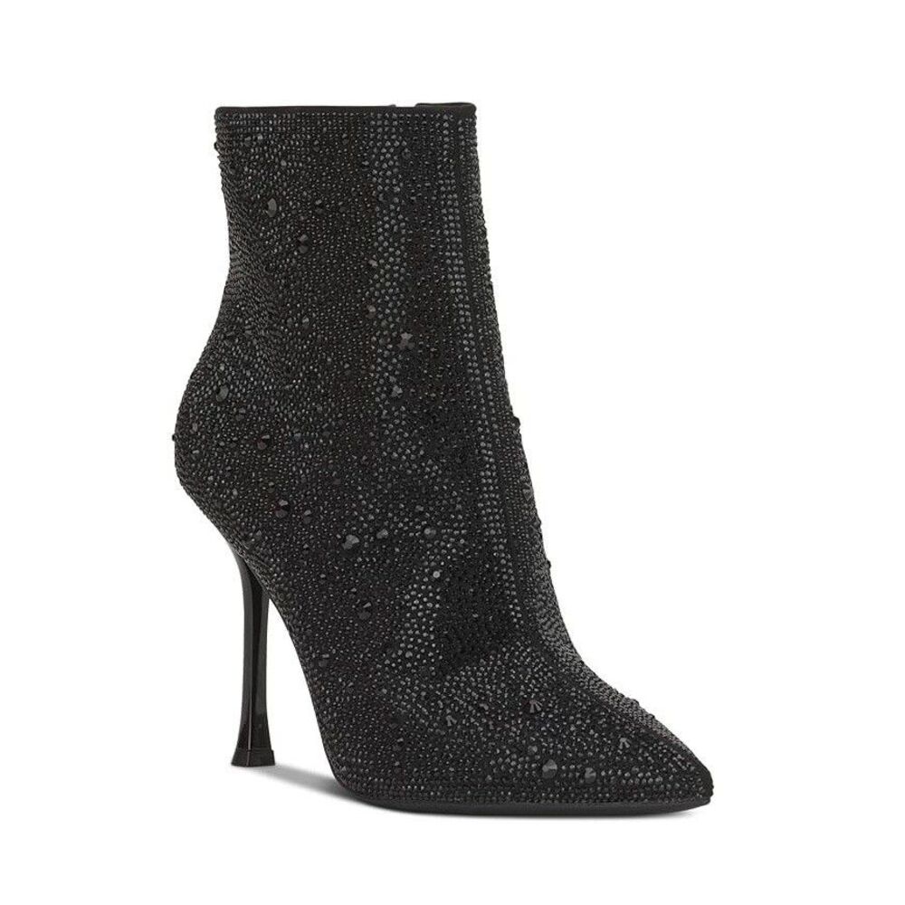 INC Womens 9.5 M Black Bling Rakima Pointed Toe High Heel Ankle Booties NIB QE7